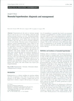 Neonatal hypertension: diagnosis and management