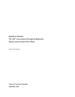 The NRC`s Inconsistent Oversight of Radioactive Releases from