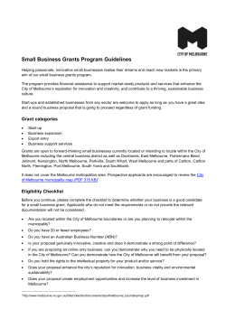 Small Business Grants Program Guidelines