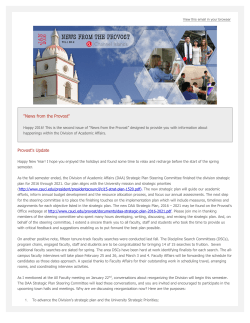 "News from the Provost" Provost`s Update