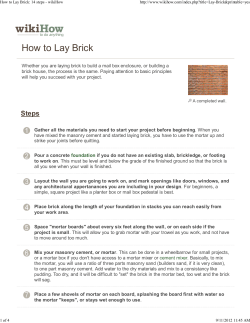 How to Lay Brick