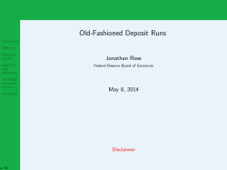Old-Fashioned Deposit Runs
