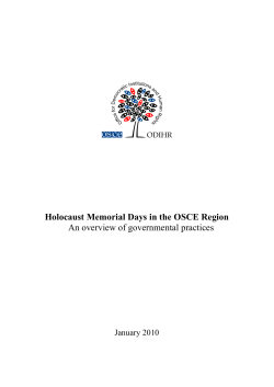 Holocaust Memorial Days in the OSCE Region An overview of