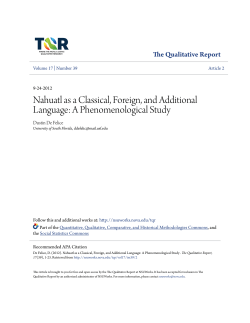 Nahuatl as a Classical, Foreign, and Additional Language: A