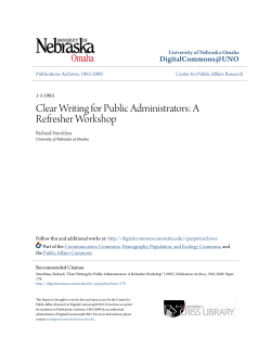 Clear Writing for Public Administrators: A Refresher Workshop