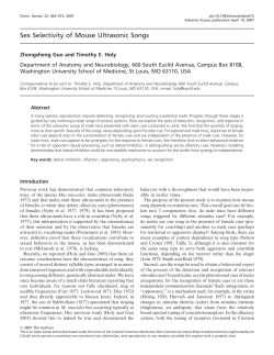 Sex Selectivity of Mouse Ultrasonic Songs - Holy Lab
