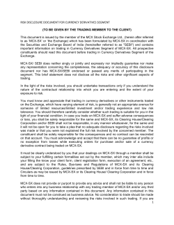 Risk Disclosure - Platinum Securities