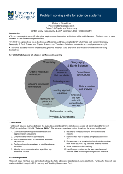 Problem solving skills for science students
