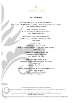 to commence - Coombe Abbey