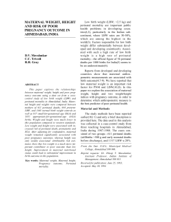 maternal weight, height and risk of poor
