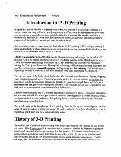 3-D Printing - River Valley Local Schools