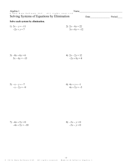 Solving Systems of Equations by Elimination