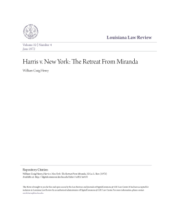 Harris v. New York: The Retreat From Miranda