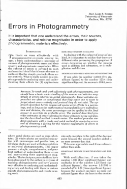 Errors in Photogrammetry