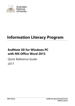 Information Literacy Program - Services
