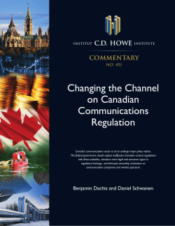 Changing the Channel on Canadian Communications Regulation
