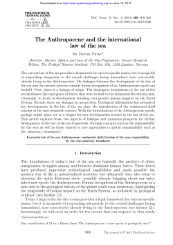 The Anthropocene and the international law of the sea