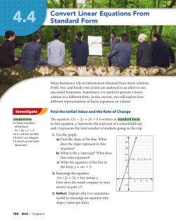 Convert Linear Equations From Standard Form