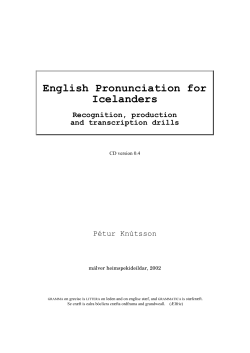 English Pronunciation for Icelanders