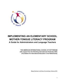 implementing an elementary school mothertongue literacy program