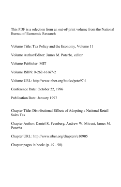 Distributional Effects of Adopting a National Retail Sales Tax