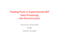 Floa8ng Point in Experimental HEP Data Processing