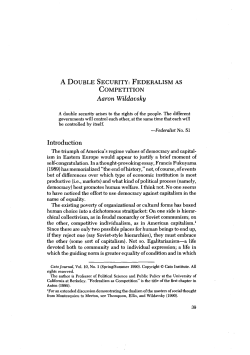 A Double Security Federalism As Competition
