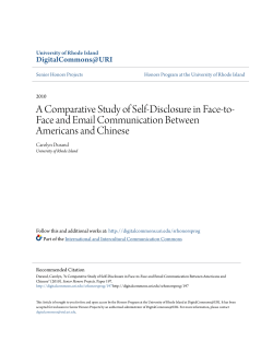 A Comparative Study of Self-Disclosure in Face-to