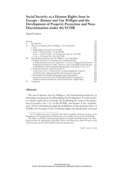 Social Security as a Human Rights Issue in Europe