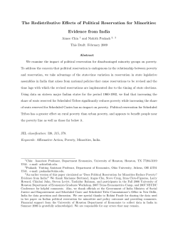 The Redistributive Effects of Political Reservation for Minorities