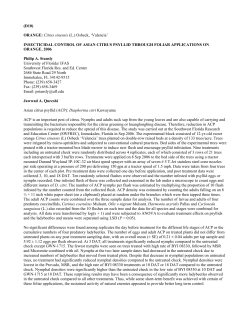 INSECTICIDAL CONTROL OF ASIAN CITRUS PSYLLID THROUGH