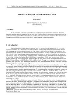 Modern Portrayals of Journalism in Film