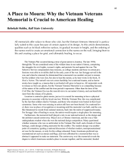 A Place to Mourn: Why the Vietnam Veterans Memorial is Crucial to