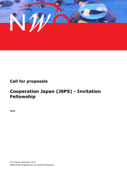 Cooperation Japan (JSPS) - Invitation fellowship | call for proposals