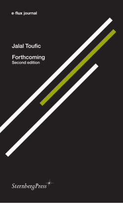 Jalal Toufic Forthcoming