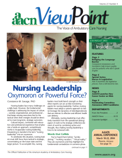 Nursing Leadership - American Academy of Ambulatory Care Nursing