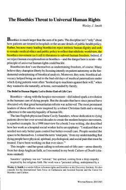 The Bioethics Threat to Universal Human Rights