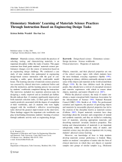 Elementary Students` Learning of Materials Science