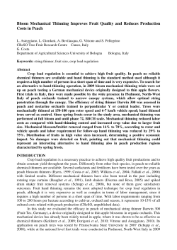 Bloom Mechanical Thinning Improves Fruit Quality and Reduces