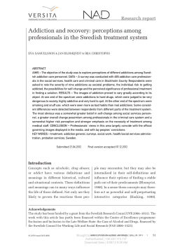 Addiction and recovery: perceptions among professionals in the