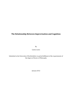 The Relationship Between Improvisation and Cognition