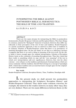 interpreting the bible against postmodern biblical hermeneutics