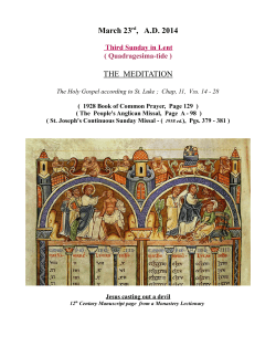 Third Sunday in Lent - Our Lady of Seven Sorrows Priory