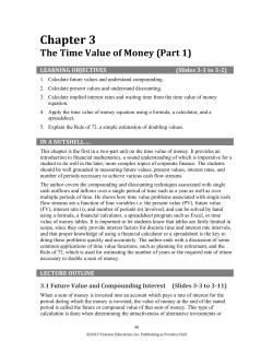 Chapter 3 The Time Value of Money