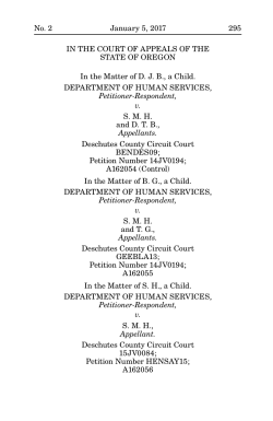 No. 2 January 5, 2017 295 IN THE COURT OF APPEALS OF THE