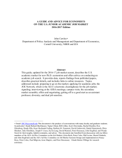 Questions I heard at APPAM: - American Economic Association