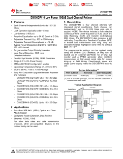 DS100DF410 Low Power 10GbE Quad