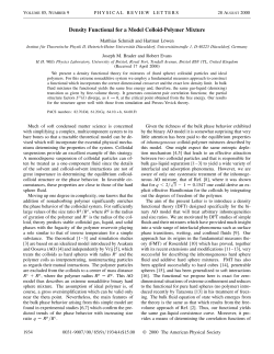 Density Functional for a Model Colloid