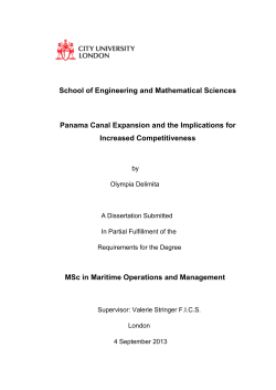 School of Engineering and Mathematical Sciences Panama Canal