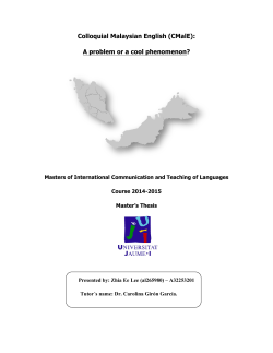 Colloquial Malaysian English (CMalE): A problem or